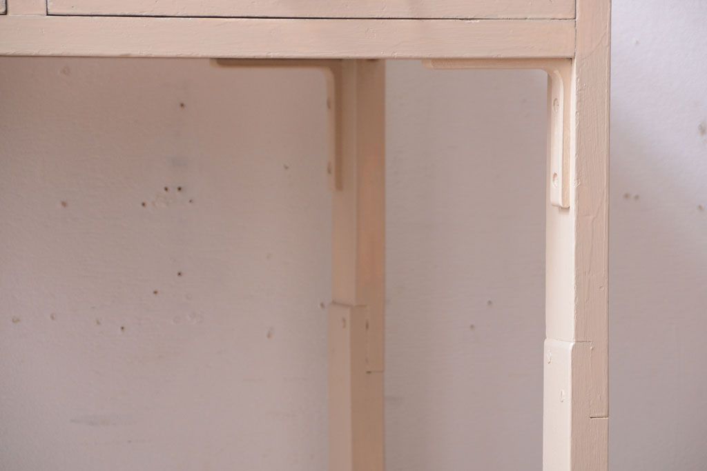 アンティーク家具　アンティークペイント　引き出し2杯付きの上品なシンプル平机(テーブル)