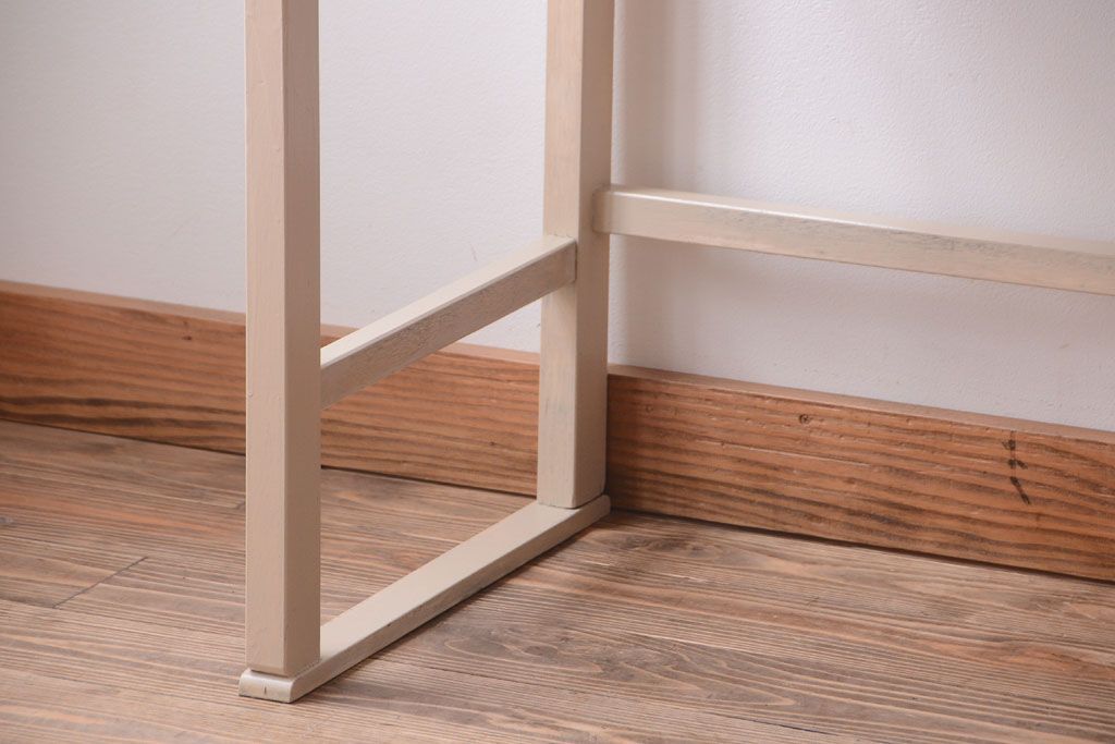 アンティーク家具　アンティークペイント　引き出し2杯付きの上品なシンプル平机(テーブル)