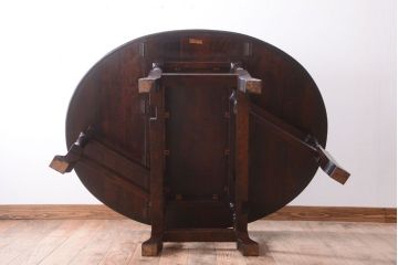中古　松本民芸家具　T.R型　ゲートレッグテーブル(バタフライテーブル)(定価約25万円)