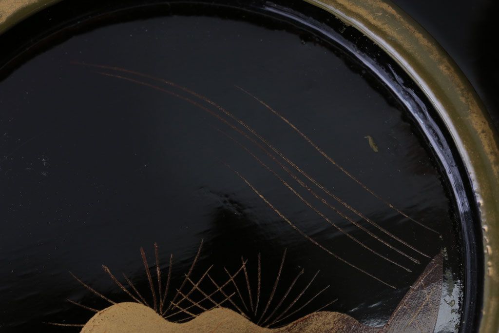 アンティーク雑貨　アンティーク　大正〜昭和初期　鯉の図　木製蒔絵椀2客