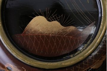 アンティーク雑貨　アンティーク　大正〜昭和初期　鯉の図　木製蒔絵椀2客