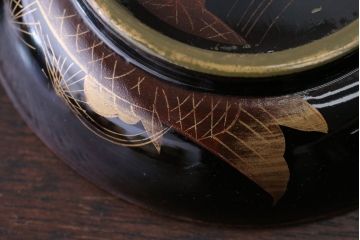 アンティーク雑貨　アンティーク　大正〜昭和初期　鯉の図　木製蒔絵椀2客