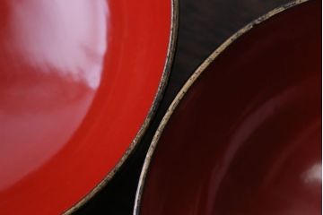 アンティーク雑貨　アンティーク　大正〜昭和初期　鯉の図　木製蒔絵椀2客