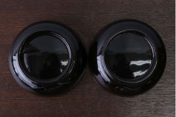 アンティーク雑貨　アンティーク　大正〜昭和初期　鯉の図　木製蒔絵椀2客