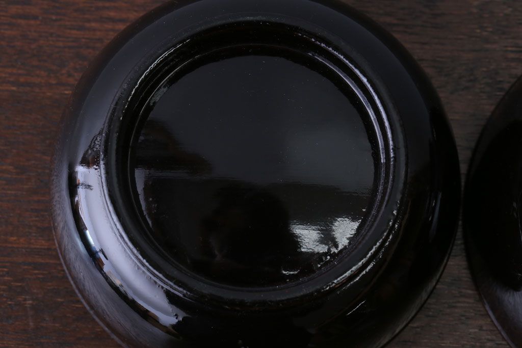 アンティーク雑貨　アンティーク　大正〜昭和初期　鯉の図　木製蒔絵椀2客