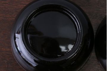 アンティーク雑貨　アンティーク　大正〜昭和初期　鯉の図　木製蒔絵椀2客