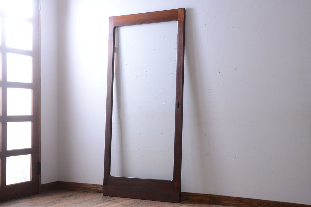 和製アンティーク　古い木の大きなガラス戸(1)