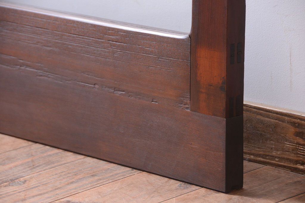 和製アンティーク　古い木の大きなガラス戸(1)