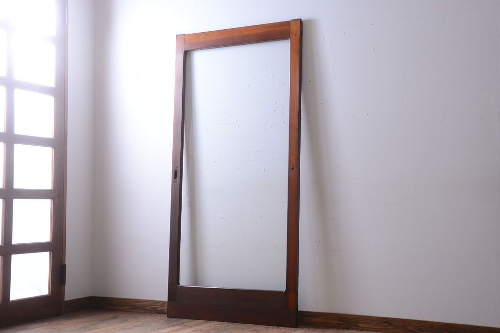 和製アンティーク　古い木の大きなガラス戸(2)