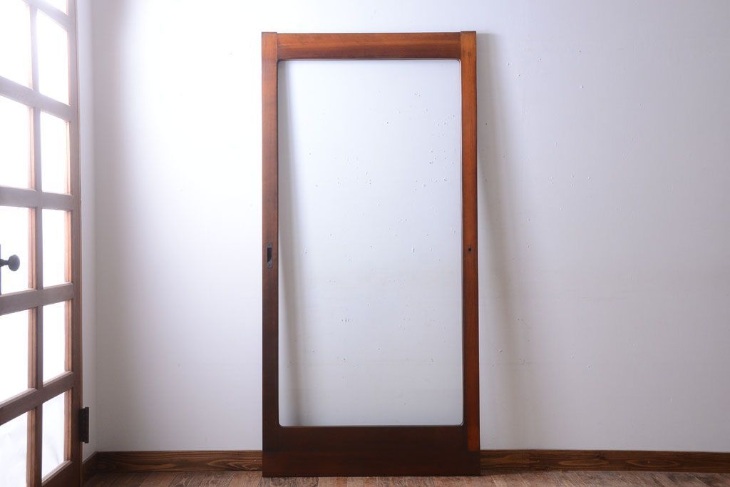 和製アンティーク　古い木の大きなガラス戸(2)