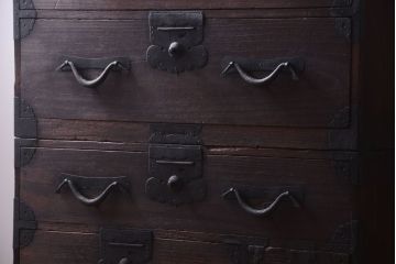アンティーク家具　古民具・骨董　明治期　アンティーク時代桐箪笥(衣装箪笥、桐たんす)
