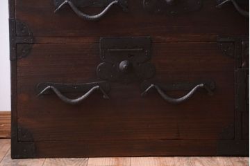 アンティーク家具　古民具・骨董　明治期　アンティーク時代桐箪笥(衣装箪笥、桐たんす)