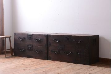 アンティーク家具　古民具・骨董　明治期　アンティーク時代桐箪笥(衣装箪笥、桐たんす)