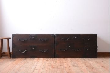 アンティーク家具　古民具・骨董　明治期　アンティーク時代桐箪笥(衣装箪笥、桐たんす)