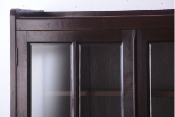 アンティーク家具　和製アンティーク　面取りガラスの上品な古い本箱