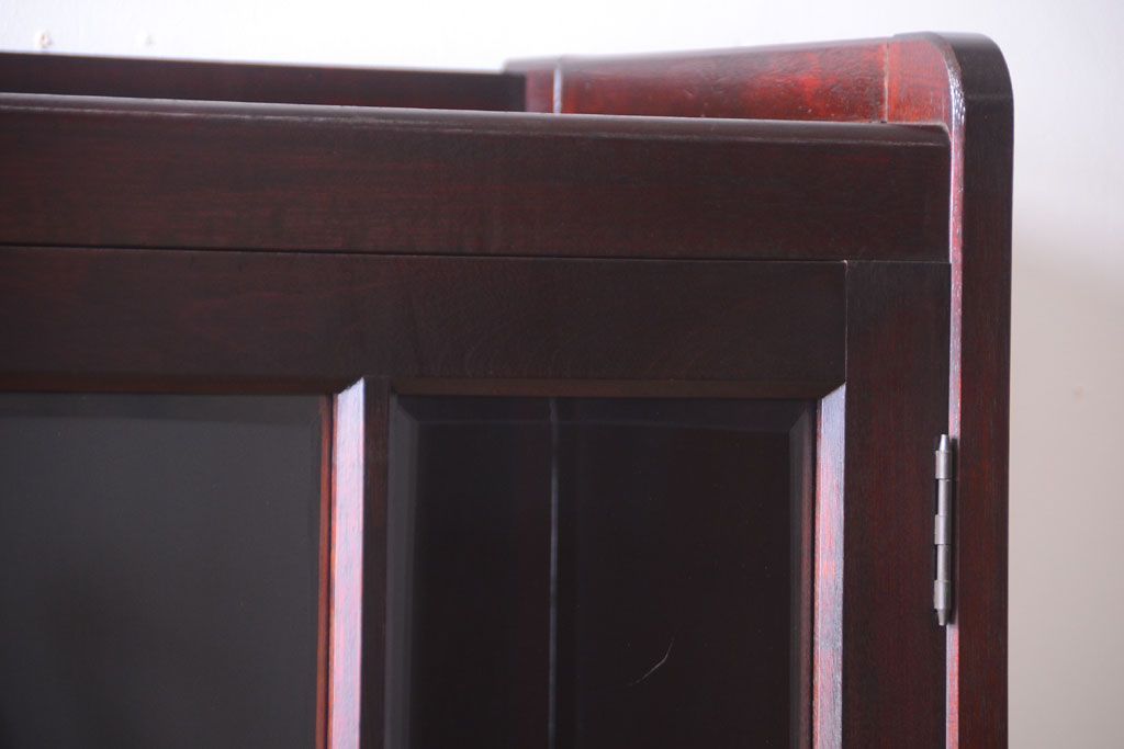 アンティーク家具　和製アンティーク　面取りガラスの上品な古い本箱