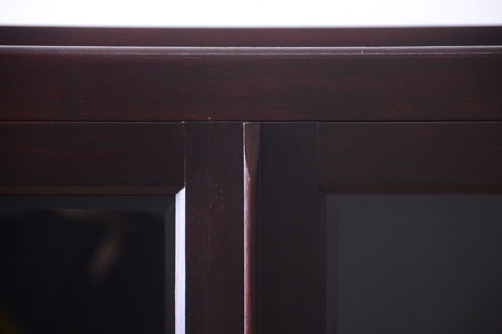 アンティーク家具　和製アンティーク　面取りガラスの上品な古い本箱