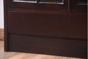 アンティーク家具　和製アンティーク　面取りガラスの上品な古い本箱