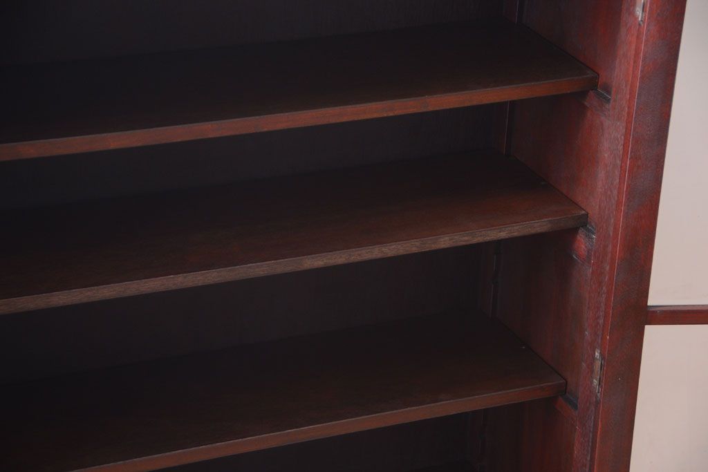 アンティーク家具　和製アンティーク　面取りガラスの上品な古い本箱