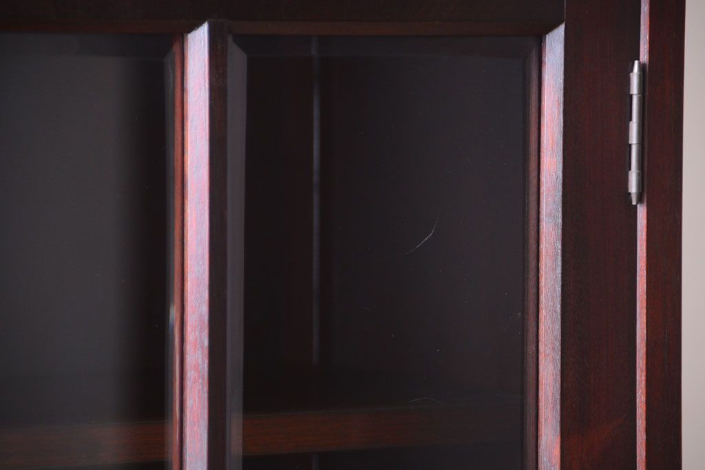 アンティーク家具　和製アンティーク　面取りガラスの上品な古い本箱