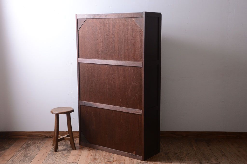 アンティーク家具　和製アンティーク　面取りガラスの上品な古い本箱