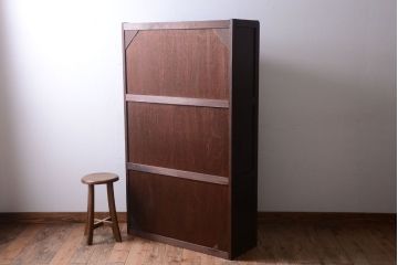 アンティーク家具　和製アンティーク　面取りガラスの上品な古い本箱