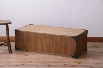 アンティーク家具　古民具・骨董　明治期　アンティーク木味桐箪笥ローボード(引き出し・衣装箪笥)