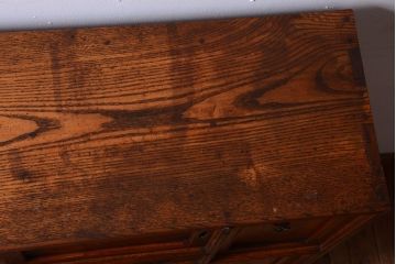 アンティーク家具　和製アンティーク　蛇腹戸付き!古い木の珍しい収納棚(戸棚)