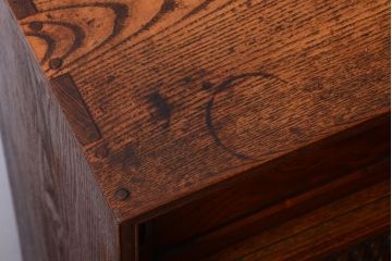 アンティーク家具　和製アンティーク　蛇腹戸付き!古い木の珍しい収納棚(戸棚)