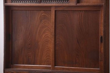 アンティーク家具　和製アンティーク　蛇腹戸付き!古い木の珍しい収納棚(戸棚)