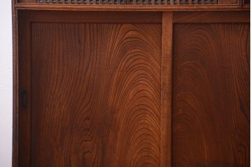 アンティーク家具　和製アンティーク　蛇腹戸付き!古い木の珍しい収納棚(戸棚)