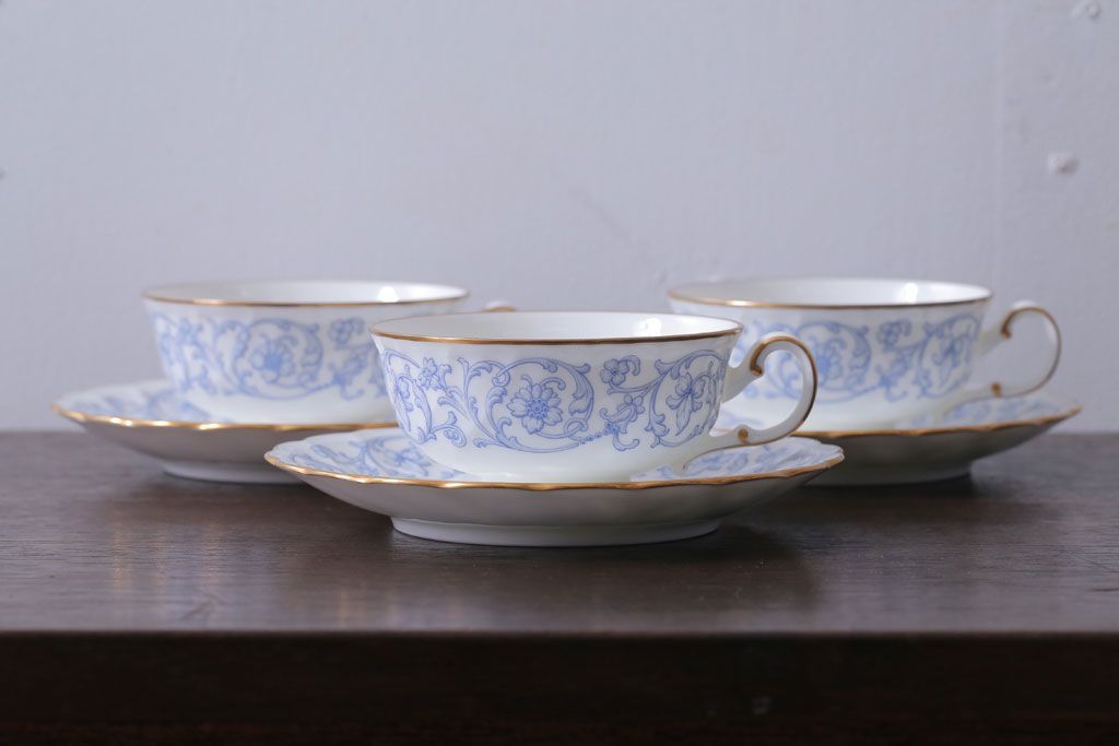 アンティーク雑貨　中古　ノリタケ(Noritake) スタジオコレクション　カップ&ソーサー3客セット(洋食器)