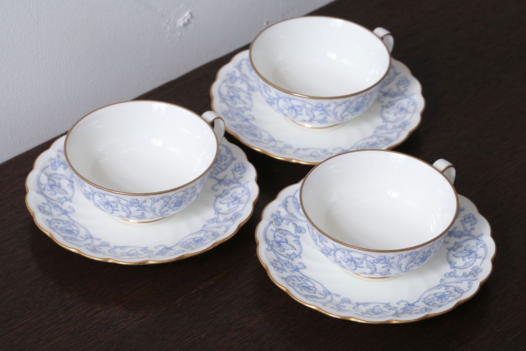 アンティーク雑貨　中古　ノリタケ(Noritake) スタジオコレクション　カップ&ソーサー3客セット(洋食器)