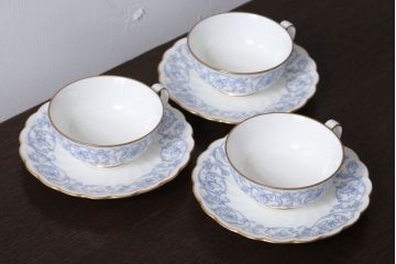 アンティーク雑貨　中古　ノリタケ(Noritake) スタジオコレクション　カップ&ソーサー3客セット(洋食器)
