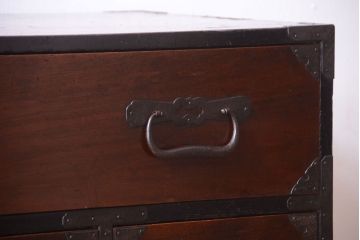 アンティーク家具　古民具・骨董　明治〜大正　前面栗材!アンティーク最上箪笥