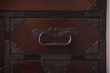 アンティーク家具　古民具・骨董　明治〜大正　前面栗材!アンティーク最上箪笥