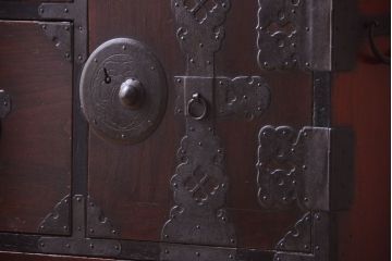 アンティーク家具　古民具・骨董　明治〜大正　前面栗材!アンティーク最上箪笥