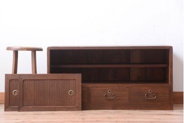 アンティーク家具　和製アンティーク　引き出し3杯付き!古い桐箪笥ローボード