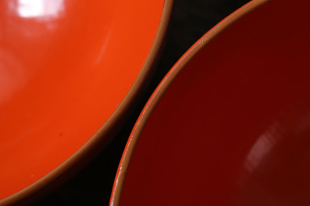 和製アンティーク　松竹梅の朱塗り椀5客セット