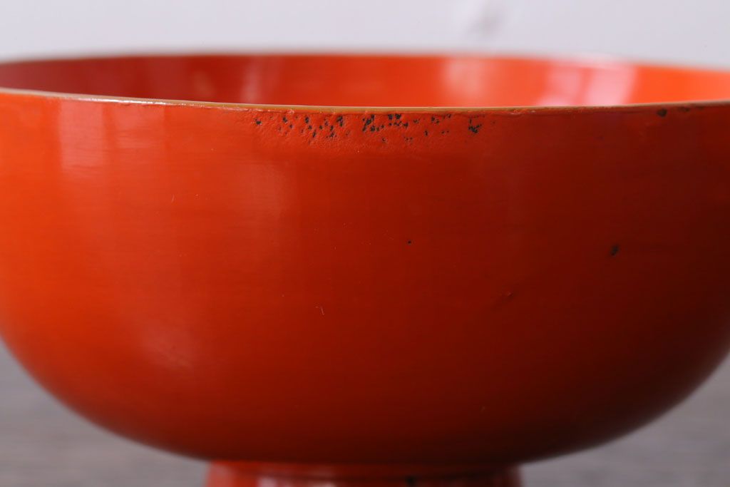 和製アンティーク　松竹梅の朱塗り椀5客セット