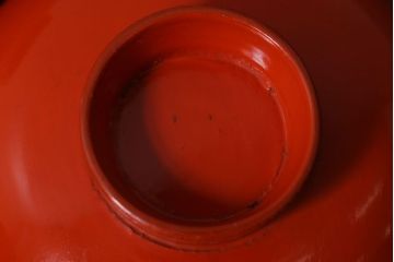 和製アンティーク　松竹梅の朱塗り椀5客セット