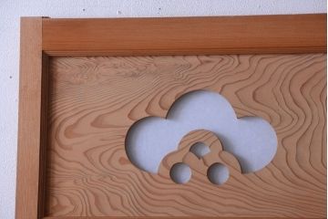 和製アンティーク　秋田杉一枚板!玉杢の木味が美しい引き戸(板戸)