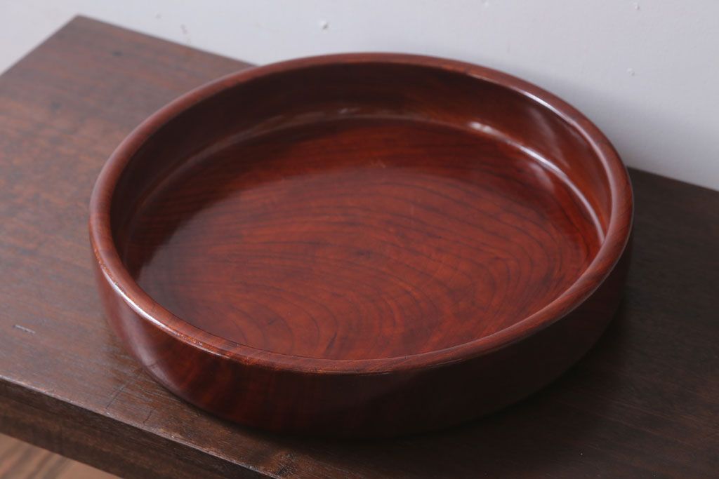 和製アンティーク　大正〜昭和　古い欅材のお盆(トレー)(1)