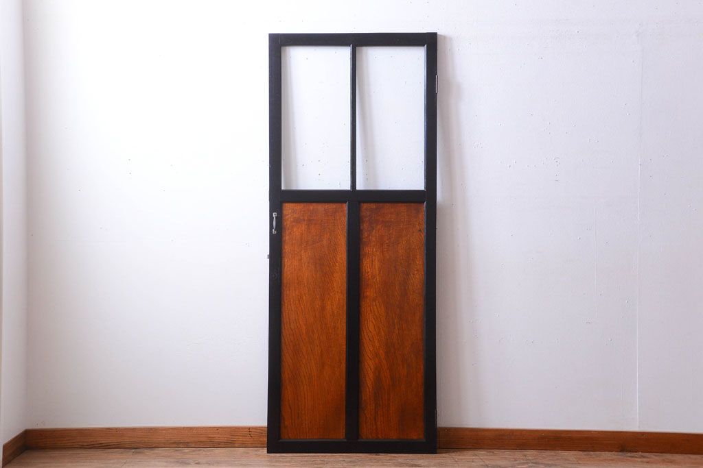 和製アンティーク　腰板欅材!古い木のドア(扉)