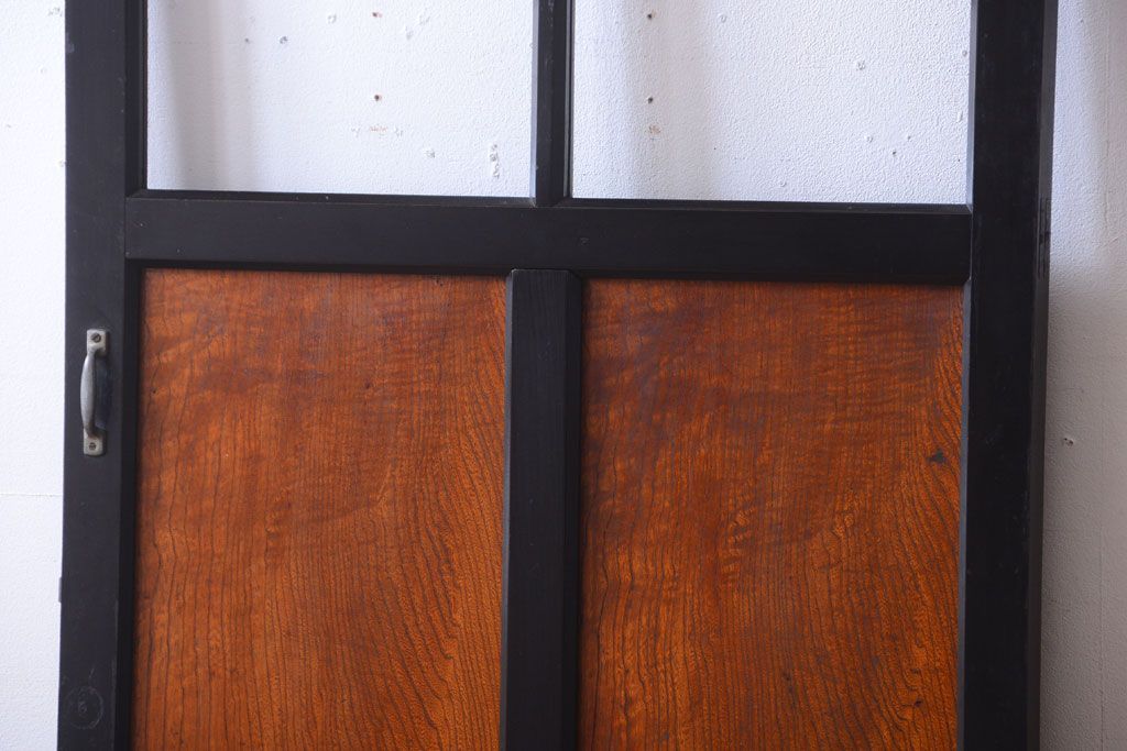 和製アンティーク　腰板欅材!古い木のドア(扉)