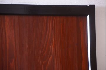 古民具・骨董　すりガラス入り!漆が美しいアンティークガラス帯戸2枚セット