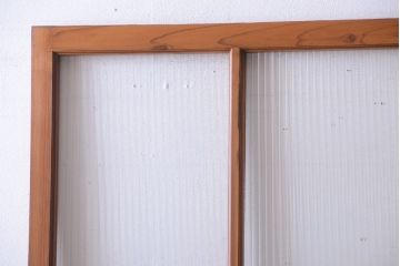 昭和レトロ　モールガラス入り!シンプルな引き戸2枚セット