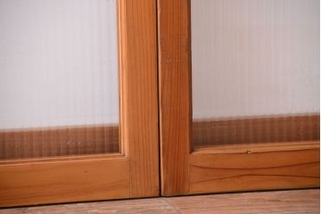 昭和レトロ　モールガラス入り!シンプルな引き戸2枚セット