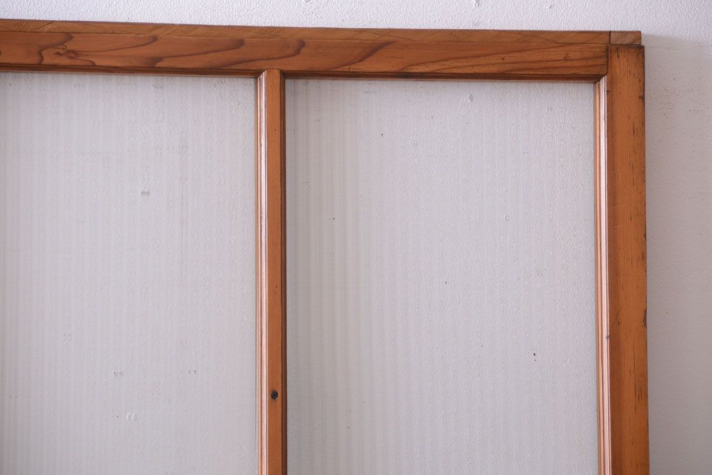 昭和レトロ　モールガラス入り!シンプルな引き戸2枚セット