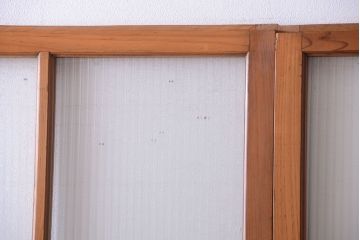 昭和レトロ　モールガラス入り!シンプルな引き戸2枚セット
